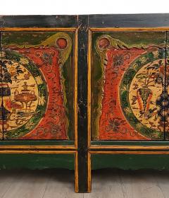 Tibetan Painted Four Door Cabinet 19th Century - 3512437