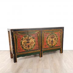 Tibetan Painted Four Door Cabinet 19th Century - 3512439