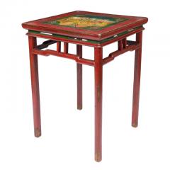 Tibetan red lacquered side table 1910  - 3279179