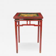 Tibetan red lacquered side table 1910  - 3281284