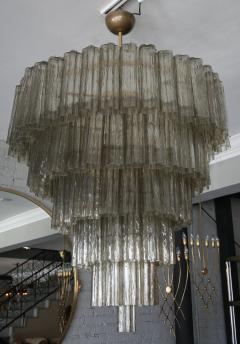 Tiered 1970s Smoked Glass Murano Chandelier - 232453