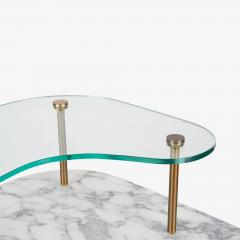 Tiered Italian Organic Form Carrara Marble Accent Tables Pair - 4317109