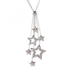 Tiffany & Co. Diamond Platinum Multi Star Pendant Necklace