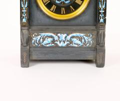 Tiffany Co French Black Slate Enamel Striking Mantel Clock circa 1880 1890 - 4822788