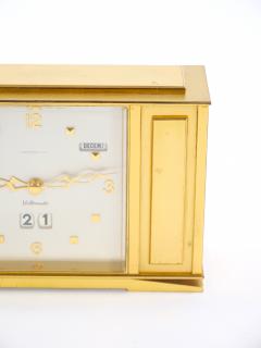 Tiffany Co Gilt Bronze Rectangular Desk Clock with Volumatic Dial circa 1960 - 4822512