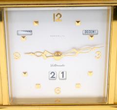 Tiffany Co Gilt Bronze Rectangular Desk Clock with Volumatic Dial circa 1960 - 4822515