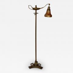 Tiffany Gilt Bronze and Damascene Favrile Aladdin Floor Lamp - 2571908