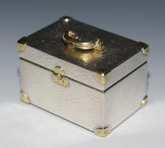 Tiffany Pill Box Karel Barosik Miniature Train Case Sterling Silver 18 K Gold - 732937