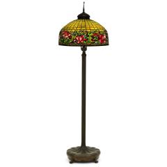 Tiffany Studios Antique Tiffany Studios Floor Lamp with Peony Border - 4295255