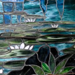 Tiffany Studios Art Nouveau Leaded Glass Window Circa 1900 1930 - 4525409