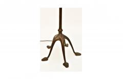 Tiffany Studios Bronze Harp Floor Lamp with Green Damascene Favrile Glass Shade - 4315986
