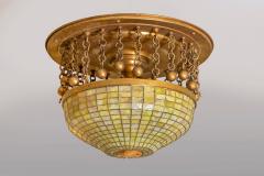Tiffany Studios Ceiling Fixture with Gold Iridescent Turtle Back Tile - 4313351
