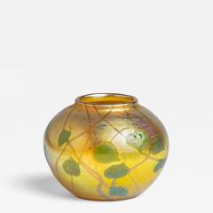 Tiffany Studios Decorated Gold Iridescent Cabinet Vase - 4697421