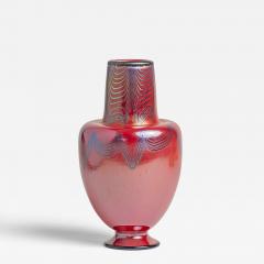 Tiffany Studios Decorated Red Favrile Glass Vase - 4560422