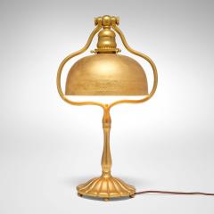 Tiffany Studios Desk Lamp Gilt Brass Bell Shaped Shade Model 424 circa 1910 - 4463272