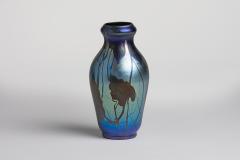 Tiffany Studios Early Decorated Blue Iridescent Favrile Glass Vase - 4542737