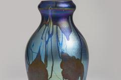 Tiffany Studios Early Decorated Blue Iridescent Favrile Glass Vase - 4542738