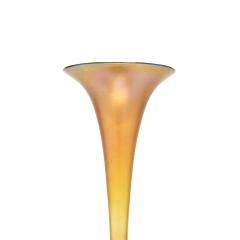 Tiffany Studios Iridescent Gold Favrile Glass and Bronze Base Trumpet Vase - 4469874