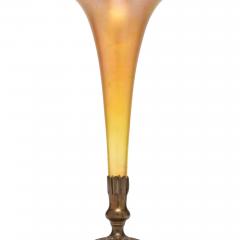 Tiffany Studios Iridescent Gold Favrile Glass and Bronze Base Trumpet Vase - 4469875