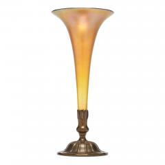 Tiffany Studios Iridescent Gold Favrile Glass and Bronze Base Trumpet Vase - 4469878