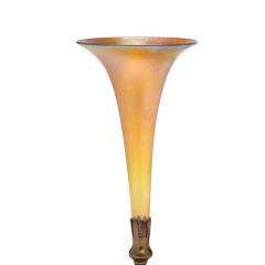 Tiffany Studios Iridescent Gold Favrile Glass and Bronze Base Trumpet Vase - 4469882