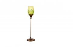 Tiffany Studios Jeweled Candlestick Pulled Feather Favrile Shades - 4316059