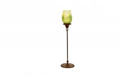 Tiffany Studios Jeweled Candlestick Pulled Feather Favrile Shades - 4316061
