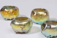 Tiffany Studios Set of Four Gold Iridescent Favrile Glass Salt Dishes - 4329397