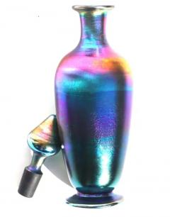 Tiffany Studios Tiffany Studios Blue Favrile Iridescent Perfume Bottle Anr Stopper - 3219440