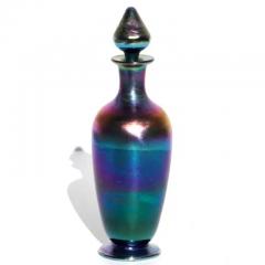 Tiffany Studios Tiffany Studios Blue Favrile Iridescent Perfume Bottle Anr Stopper - 3219441