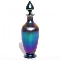 Tiffany Studios Tiffany Studios Blue Iridescent Favrile Perfume Bottle With Stopper - 3219432