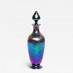 Tiffany Studios Tiffany Studios Blue Iridescent Favrile Perfume Bottle With Stopper - 3223474