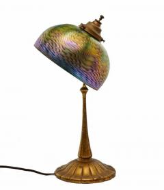 Tiffany Studios Tiffany Studios Damascene Gilt Bronze Lamp - 3235159