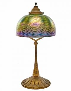 Tiffany Studios Tiffany Studios Damascene Gilt Bronze Lamp - 3235166