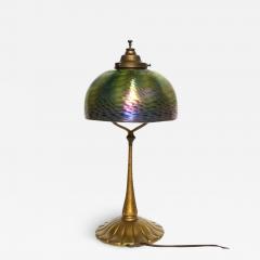 Tiffany Studios Tiffany Studios Damascene Gilt Bronze Lamp - 3241116