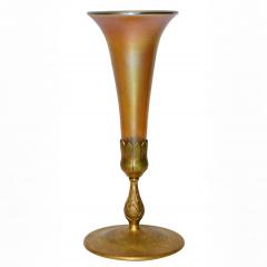 Tiffany Studios Tiffany Studios Favrile Glass Trumpet Vases on Bronze Bases - 4310781