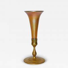 Tiffany Studios Tiffany Studios Favrile Glass Trumpet Vases on Bronze Bases - 4311303