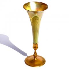 Tiffany Studios Tiffany Studios Favrile Pulled Feather Trumpet Vase - 3069295