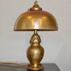 Tiffany Studios Tiffany Studios Gilt Bronze and Favrile Table Lamp - 3013199