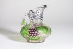 Tiffany Studios Wheel Carved Favrile Glass Claret Pitcher with Sterling Silver Mount - 4425984