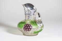 Tiffany Studios Wheel Carved Favrile Glass Claret Pitcher with Sterling Silver Mount - 4425985