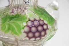 Tiffany Studios Wheel Carved Favrile Glass Claret Pitcher with Sterling Silver Mount - 4425987