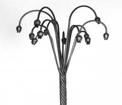 Tiffany Style Bronze Twelve Light Floor Lamp with Charles Lotton Art Glass Shade - 4706329