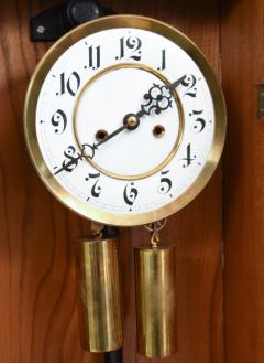 Tiger Oak Case Beveled Glass Trimmed Brass Wall Clock - 944421