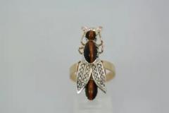 Tigers Eye Seed Pearl Insect Ring - 3455123
