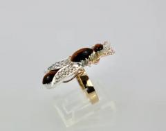 Tigers Eye Seed Pearl Insect Ring - 3455124
