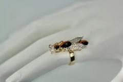 Tigers Eye Seed Pearl Insect Ring - 3455257