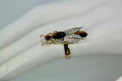 Tigers Eye Seed Pearl Insect Ring - 3455258