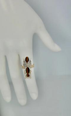 Tigers Eye Seed Pearl Insect Ring - 3455268