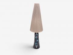 Tilgmans Keramik Large Table Lamp Dark Blue Ceramic Sweden 1958 - 4802305
